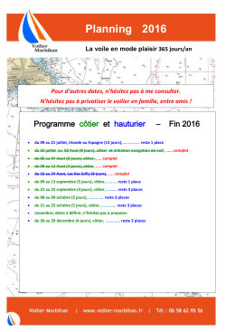 Planning - Voilier Morbihan
