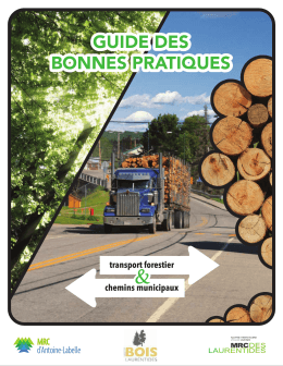 Guide des bonnes pratiques concernant le transport forestier sur les