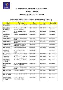 liste des hotels