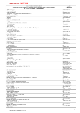 Liste des organismes agréés pour le permis d`exploitation à l