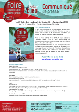 La 68e Foire Internationale de Montpellier : Destination CUBA Plus