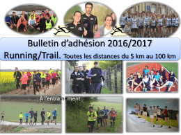 Bulletin adhésion running trail 2017