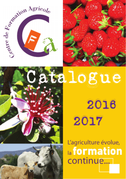 Catalogue - Centre de Formation Agricole - CFA