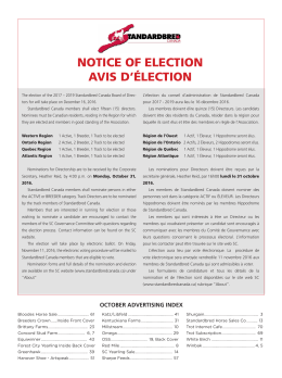 notice of election avis d`élection