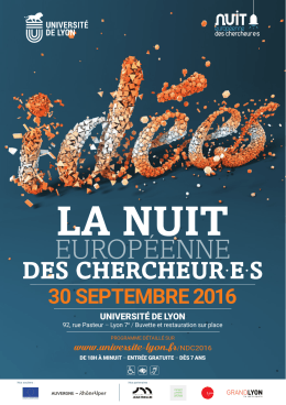 30 septembre 2016 - Nuit Européenne des Chercheur.es