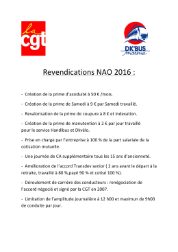 Revendications NAO 2016