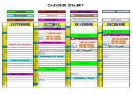 calendrier 2016-2017 octobre septembre novembre decembre