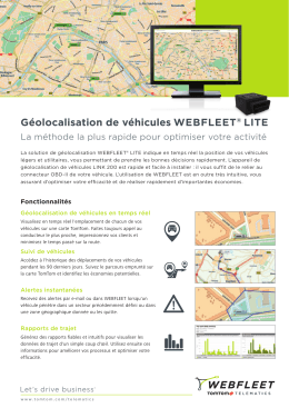 Géolocalisation de véhicules WEBFLEET® LITE