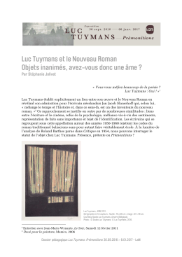 Luc Tuymans et le nouveau roman