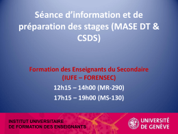 PPT présentation Séance Info Stages MASE-DT / CSDS