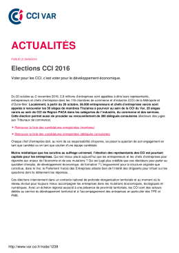 Elections CCI 2016