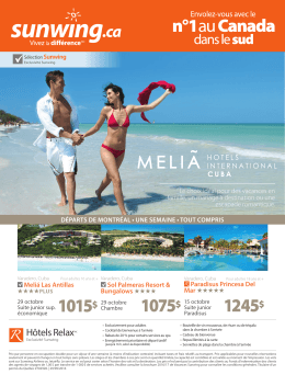 Les hôtels Meliá à Cuba en octobre à partir de 1015