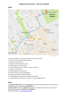 Plan d`accès Gare de Nancy-Parc de la Pépinière