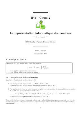 Représentation informatique des nombres - Pascal Delahaye