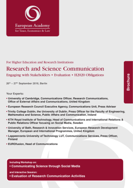 Research and Science Communication