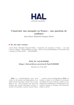 Construire une mosquée en France : une question de - Hal-SHS