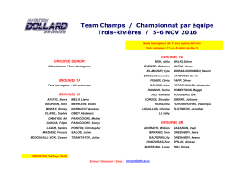 Team Champs / Championnat par équipe Trois