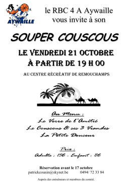 souper couscous - RBC4A Aywaille