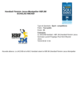 Handball Féminin Jacou-Montpellier HBFJM/ ECHALAS HBCN2f