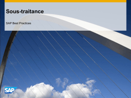 Sous-traitance - SAP Best Practices