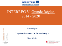 INTERREG V: Grande Région 2014