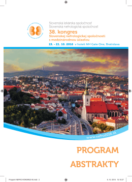 Stiahnuť program - 38. kongres Slovenskej nefrologickej spoločnosti