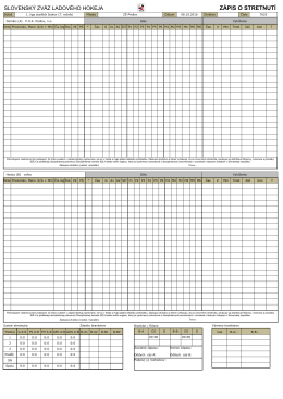 zápis o stretnutí - Slovenský zväz ľadového hokeja