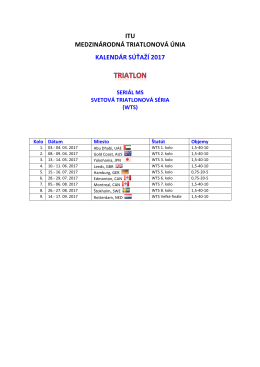 itu medzinárodná triatlonová únia kalendár súťaží 2017