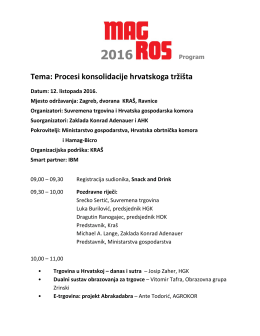 Program za MAGROS 2016 - Hrvatska obrtnička komora