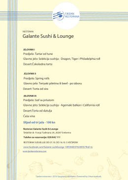 jelovnik Galante Sushi TR013