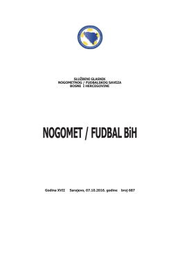 Službeni glasnik broj 687 - Nogometni/fudbalski savez Bosne i
