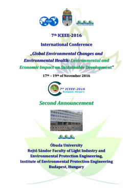 Second Announcement - International Council of Environmental