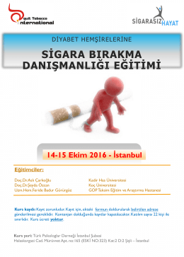 14-15 Ekim 2016 - İstanbul - Diyabet Hemşireliği Derneği