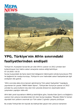 YPG, Türkiye`nin Afrin sınırındaki faaliyetlerinden