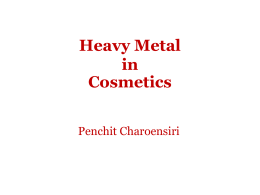 Heavy Metals in Cosmetics