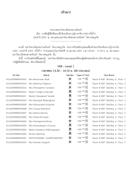 รายชื่อผู้มีสิทธิ์สอบ ณ สนามสอบ ม.อ.ภูเก็ต - PSU.Phuket