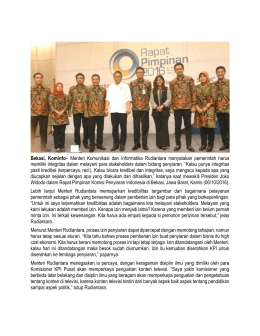 Bekasi, Kominfo– Menteri Komunikasi dan Informatika Rudiantara
