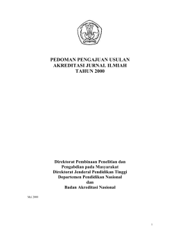 pedoman pengajuan usulan akreditasi jurnal ilmiah tahun 2000