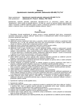 Návrh změn stanov SVJ Jablonecká na shromáždění 1.11.2016