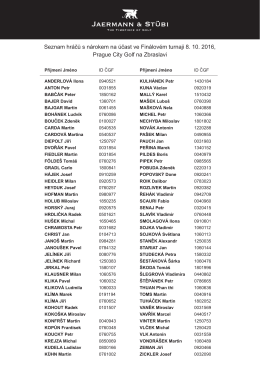 Seznam hráčů s nárokem na účast ve Finálovém turnaji 8. 10. 2016