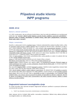 Případová studie klienta INPP programu