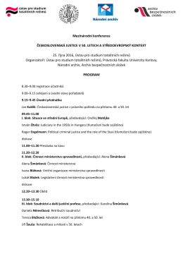 Program mezinárodní konference Československá justice v 50
