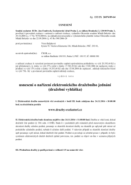 usnesení o nařízení elektronického dražebního