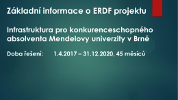 Základní informace o ERDF projektu