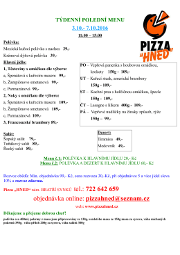 MENU 22. 8. - Pizza Hned