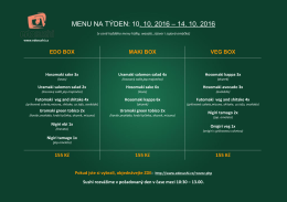 menu na týden: 10. 10. 2016 – 14. 10. 2016
