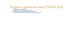 Program e-posterové sekce ČSARIM 2016
