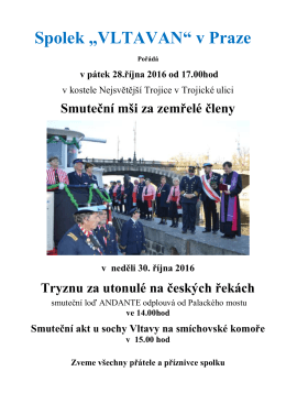 Tryzna 2016 - Spolek »Vltavan« v Praze