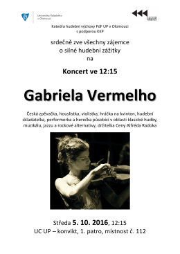 Gabriela Vermelho - Katedra hudební výchovy PdF UP Olomouc