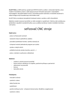 CNC seřizovač - 1 volná pozice